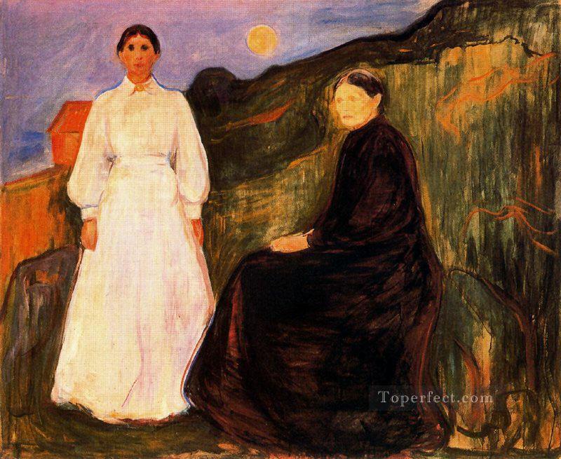 母と娘 1897 年 エドヴァルド ムンク 表現主義油絵